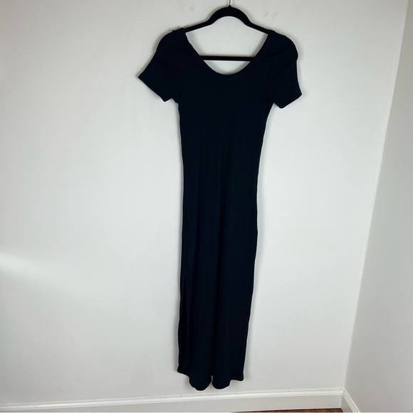 NWT Vitamin A Catalina Midi Tee Black Ribbed Dress Size S - Picture 6 of 7